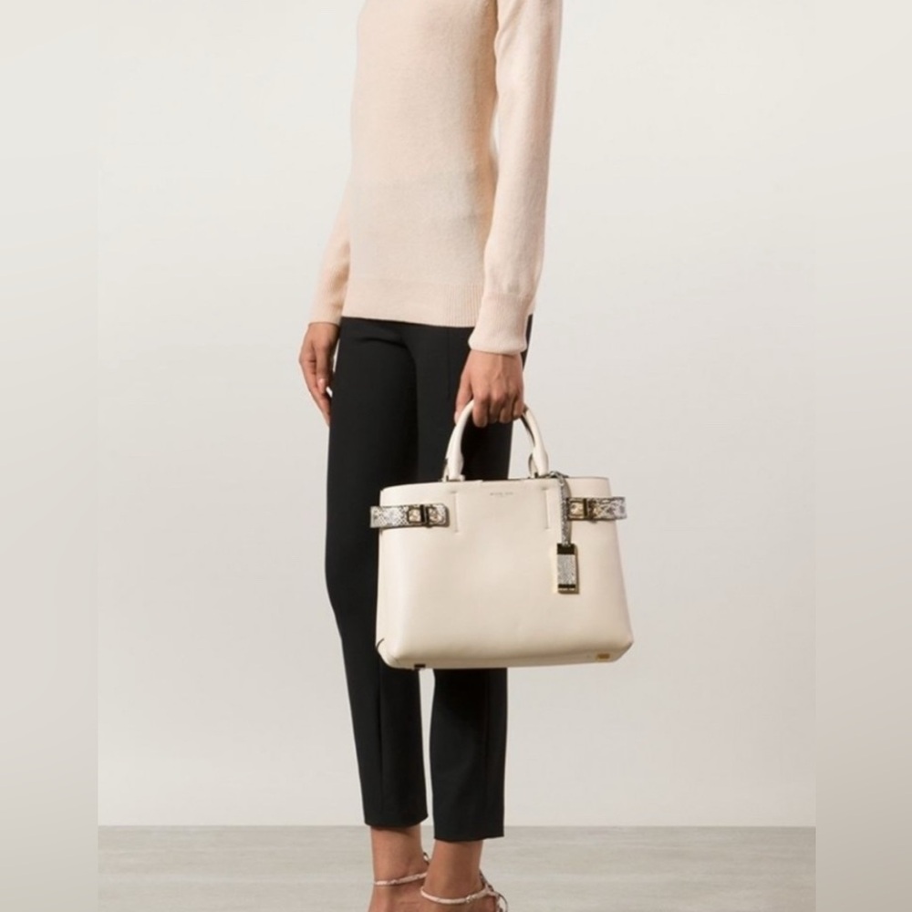 MICHAEL KORS COLLECTION Bette Satchel w/Crossbody Strap Python Embossing - Picture 2 of 16
